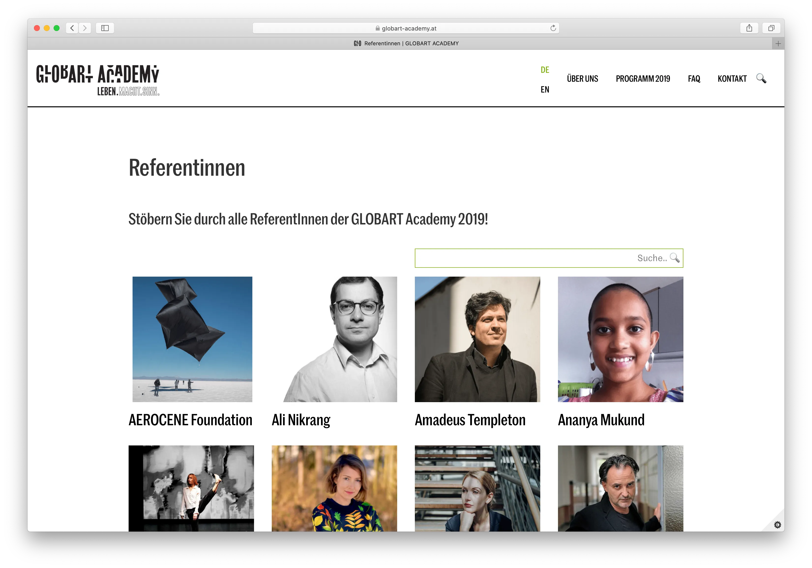 GLOBART Academy screen 3