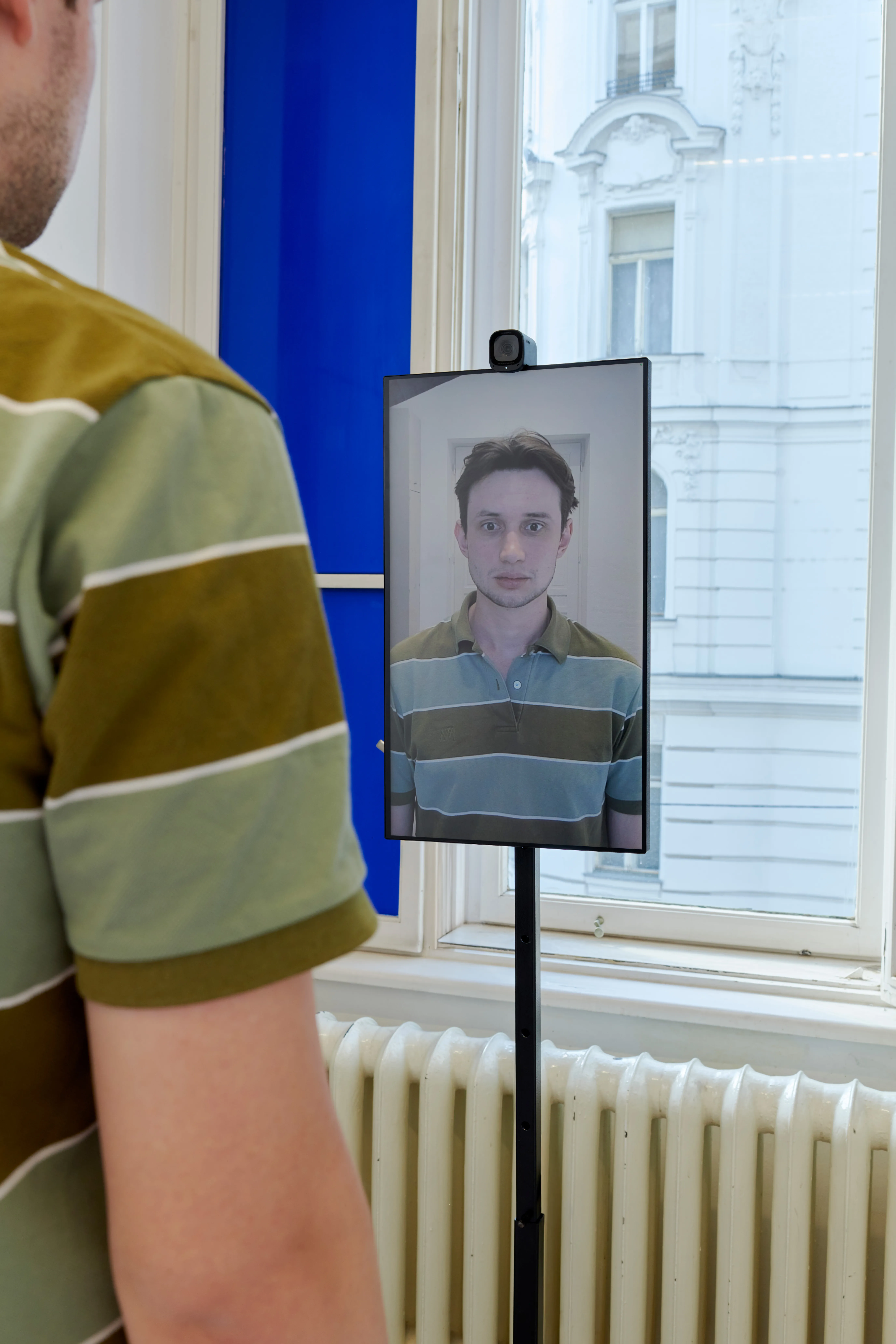 A participant meets their own face on the screen